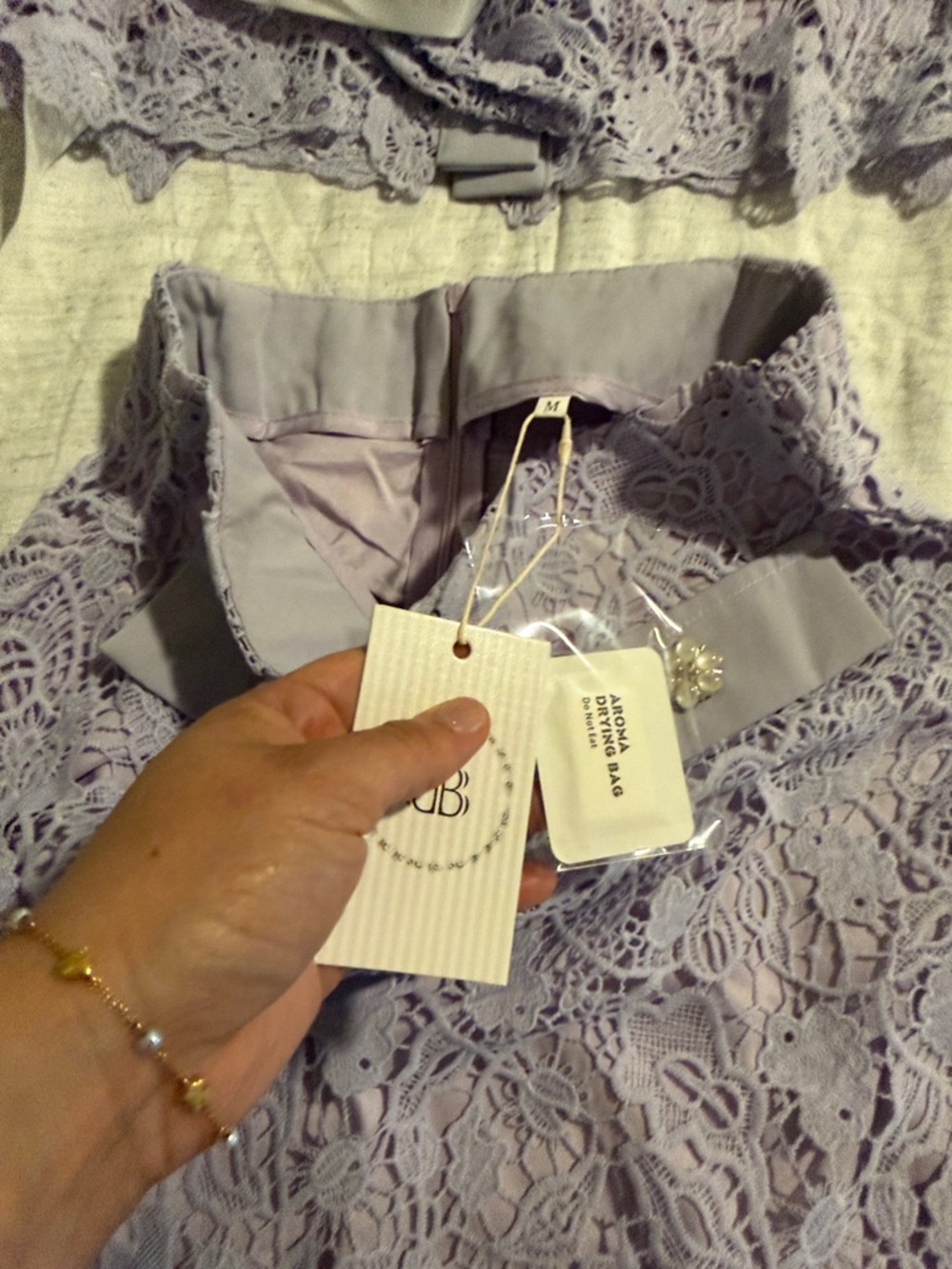 Lavender Lace Button-Front skirt set with Floral Accent - Picture 3 of 6